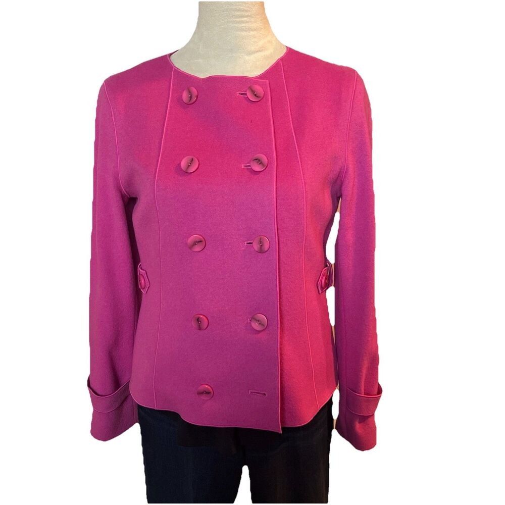 Doncaster Women’s Long Sleeved Dark Pink Double Breasted Wool Career Jacket 6P